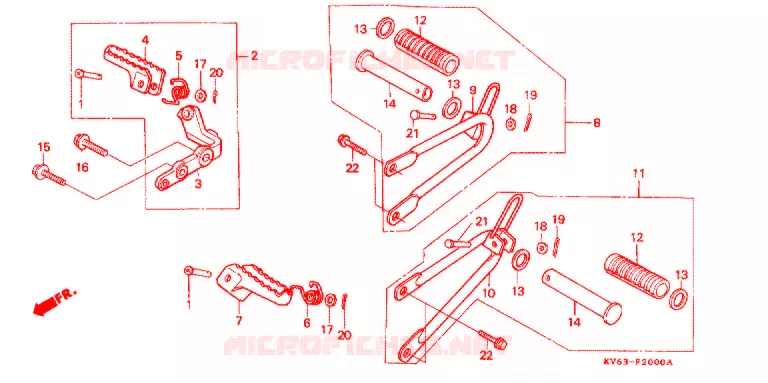 OPSTAP/PEDAAL Honda MOTO 250 XR 1995  XR250LS