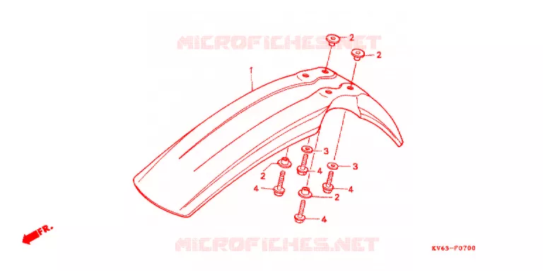 VOORSPATBORD Honda MOTO 250 XR 1995  XR250LS