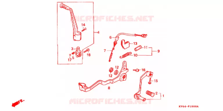 OPSTAP/PEDAAL Honda MOTO 250 XR 1996  XR250LT