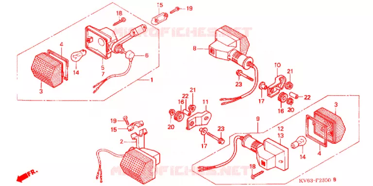KNIPPERLICHT(2) Honda MOTO 250 XR 1996  XR250LT