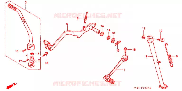 OPSTAP/PEDAAL Honda MOTO 250 XR 2001  XR250R1