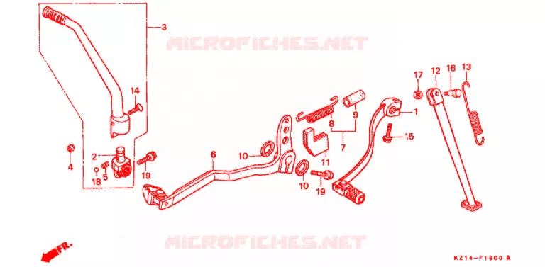OPSTAP/PEDAAL Honda MOTO 250 XR 1992  XR250RN