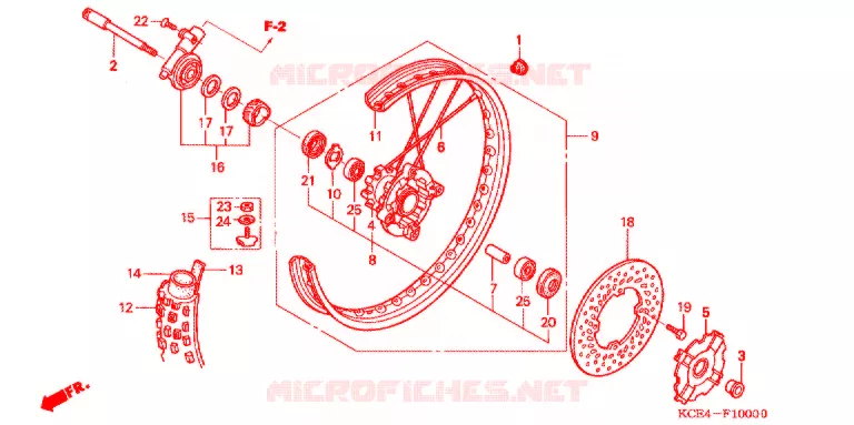 VOOR WIEL Honda MOTO 250 XR 2000  XR250RY