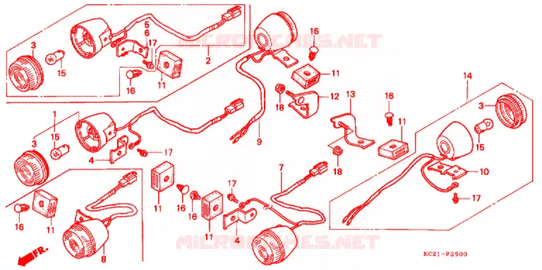 KNIPPERLICHT(2) Honda MOTO 250 XR 1996  XR250T