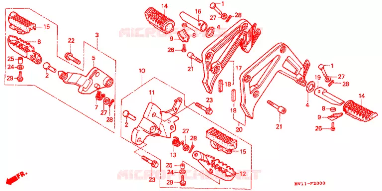 OPSTAP/PEDAAL Honda MOTO 750 AFRICA-TWIN 1991  XRV750M