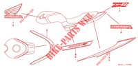 EMBLEEM/STREEP (SF3 6J/YF) voor Honda CB 400 SUPER FOUR TWO TONE SPECIAL 2001