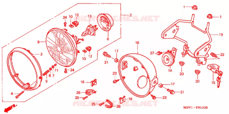 KOPLAMP Honda MOTO 400 SCRAMBLER 1998  CL400W