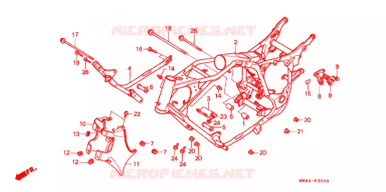 FRAME CHASSIS Honda MOTO 1100 SHADOW 1990  VT1100CL