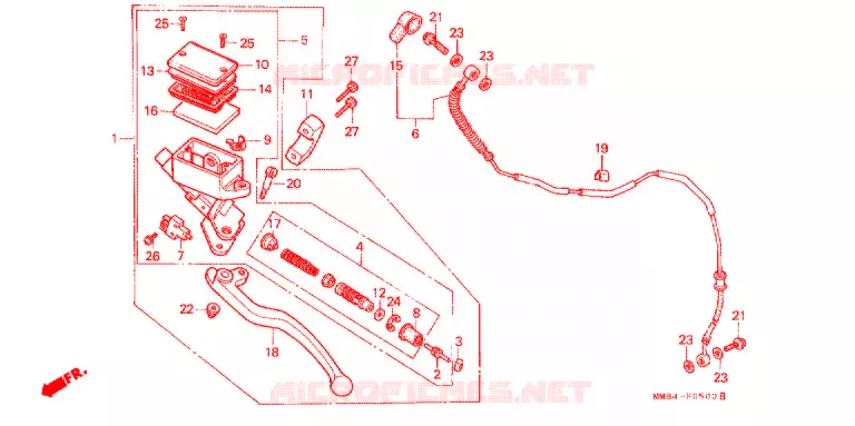VOORREM HOOFDCILINDER Honda MOTO 1100 SHADOW 1990  VT1100CL