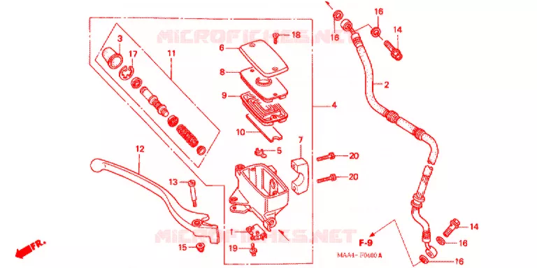 VOORREM HOOFDCILINDER Honda MOTO 1100 SHADOW 2004  VT1100C4