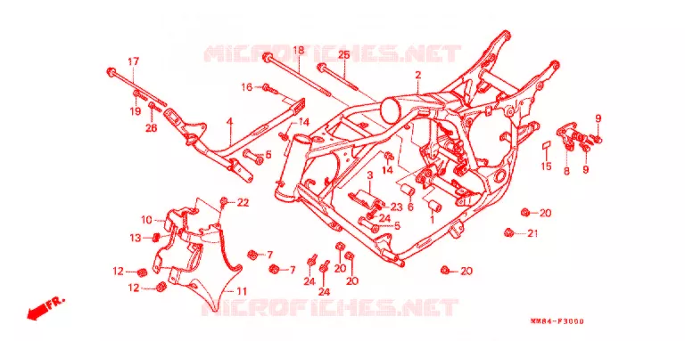 FRAME CHASSIS Honda MOTO 1100 SHADOW 1990  VT1100CL