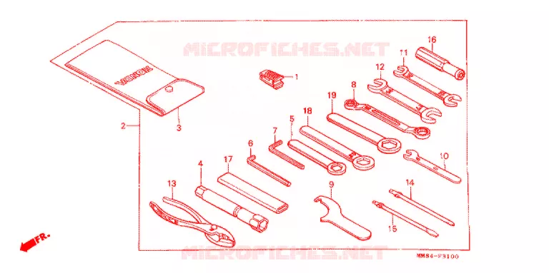 GEREEDSCHAP/ACCUVAK Honda MOTO 1100 SHADOW 1990  VT1100CL