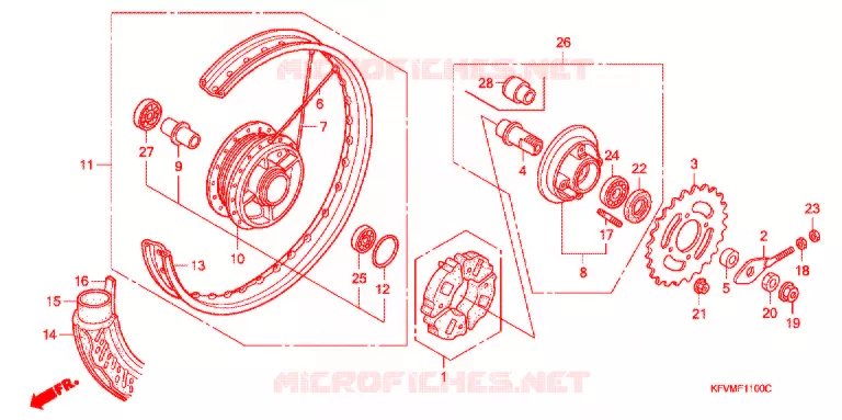 ACHTER WIEL Honda MOTO 100 C100 2010  C100MA_MA