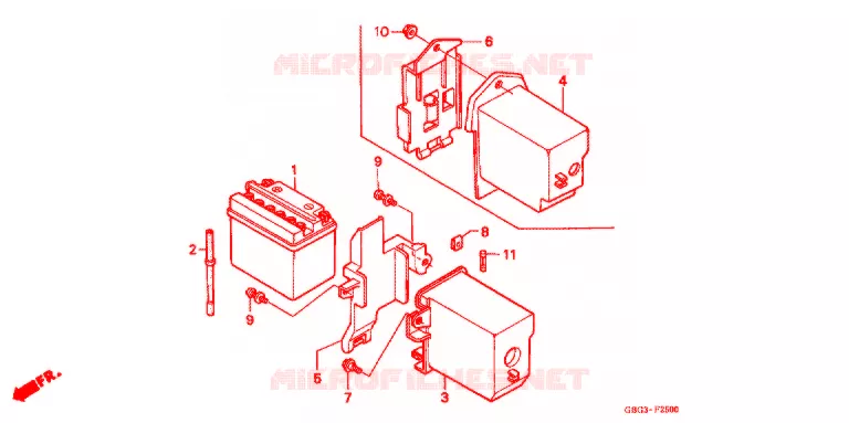 BEDRADINGSBUNDEL/ACCU Honda MOTO 100 C100 2011  C100MB_MA