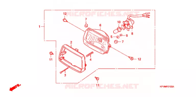 KOPLAMP Honda MOTO 100 C100 2011  C100MB_MA