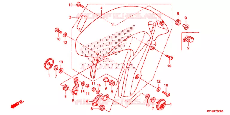 VOORSPATBORD Honda MOTO 1000 CB 2012  CB1000RC