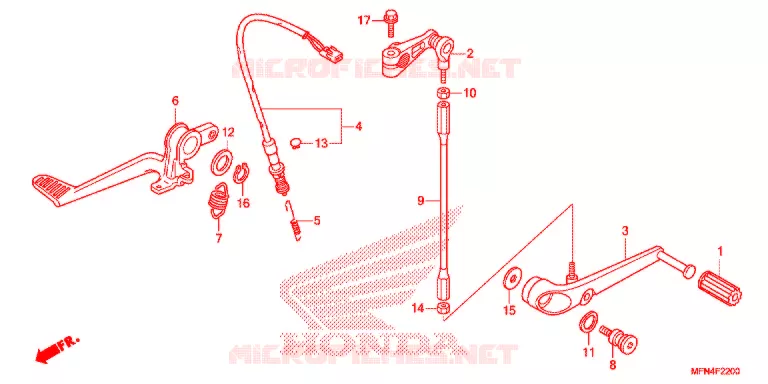 HOOFD STANDAARD/REMPEDAAL Honda MOTO 1000 CB 2013  CB1000RD