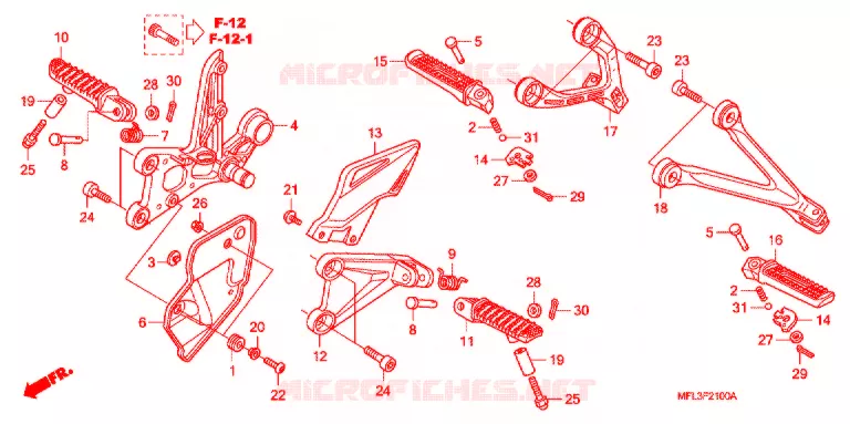 OPSTAP/KICKARM/ WISSEL PEDAAL Honda MOTO 1000 CBR 2011  CBR1000RRB