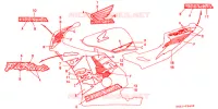 EMBLEEM/STREEP (4) voor Honda CBR 250 RR Without speed warning light 1994
