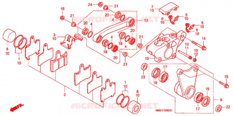 REMKLAUW VOOR (NV400CS) Honda MOTO 400 STEED 1998  NV400CSW