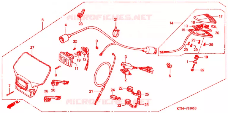 VERLICHTING SET Honda MOTO 200 XR 2001  XR200R1