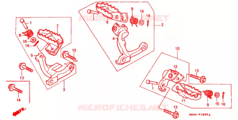 OPSTAP/KICKARM/ WISSEL PEDAAL Honda MOTO 200 XR 1993  XR200RP