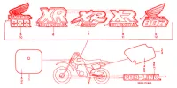 EMBLEEM/STREEP ('85 '90) voor Honda XR 80 1989