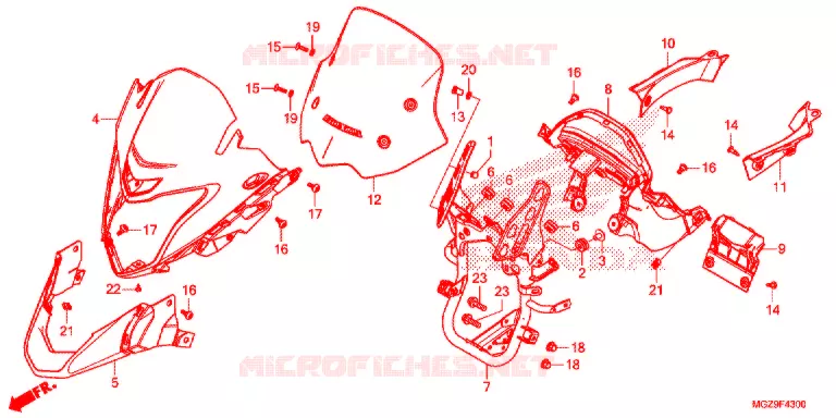 VOOR KAP Honda MOTO 500 CB 2015  CB500XAF