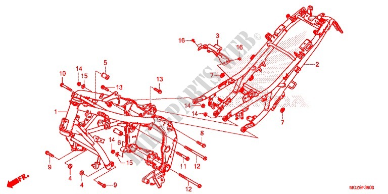 FRAME CHASSIS voor Honda CB 500 X 2015