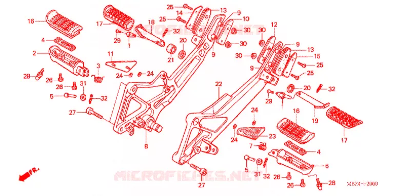 OPSTAP/KICKARM/ WISSEL PEDAAL Honda MOTO 600 HORNET 2006  CB600F6_A