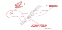 EMBLEEM/STREEP (CB750F21) voor Honda CB 750 BLACK 2002
