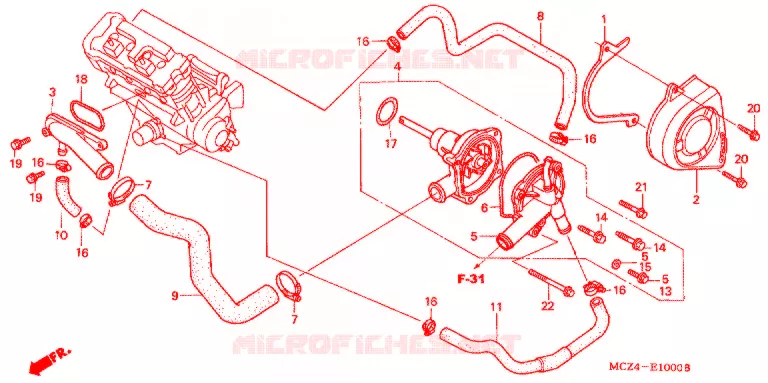 WATERPOMP Honda MOTO 900 HORNET 2002  CB900F2