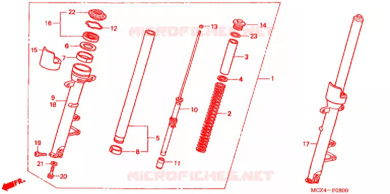 VOOR VORK (CB900F'02/'03) Honda MOTO 900 HORNET 2003  CB900F3_A