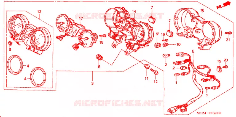 COMBINATIEMETER Honda MOTO 900 HORNET 2005  CB900F5_A