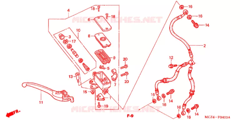 REMPOMP VOOR Honda MOTO 900 HORNET 2005  CB900F5_A