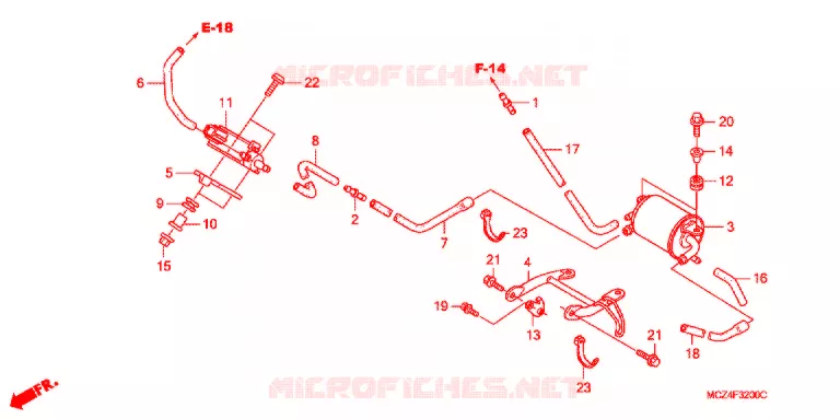 VERDAMPING BUS Honda MOTO 900 HORNET 2005  CB900F5_A