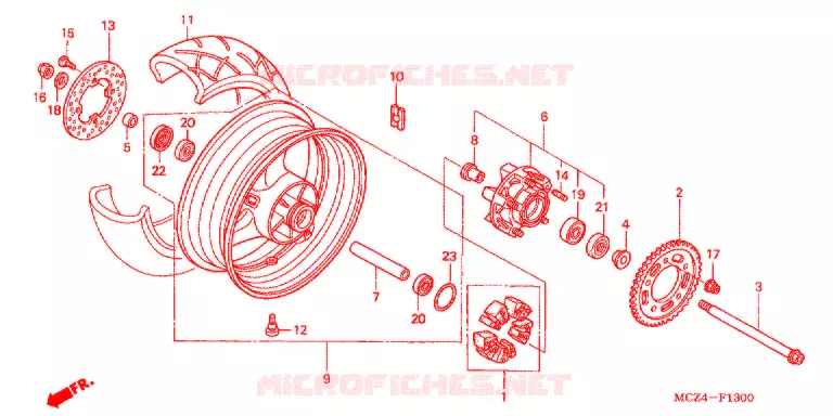 ACHTER WIEL Honda MOTO 900 HORNET 2006  CB900F6_A