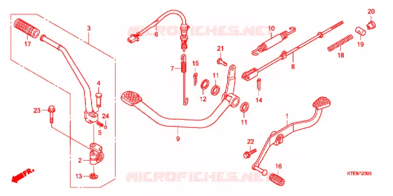 PEDAAL/KICKSTARTER ARM (1) Honda MOTO 125 CBF 2008  CBF125M7_M2ID