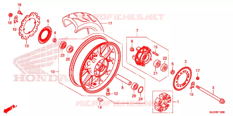 ACHTER WIEL Honda MOTO 500 CB 2016  CB500FG