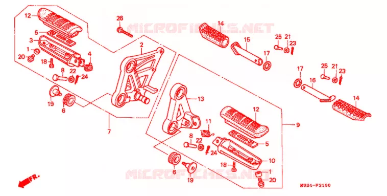 OPSTAP/PEDAAL Honda MOTO 1000 CBR 1990  CBR1000FL