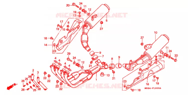 UITLAATDEMPER(2) Honda MOTO 1000 CBR 1991  CBR1000FM