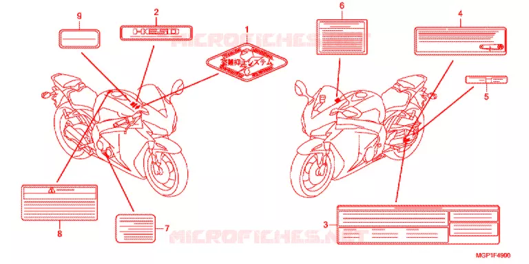 WAARSCHUWINGSLABEL(1) Honda MOTO 1000 CBR 2013  CBR1000RAD