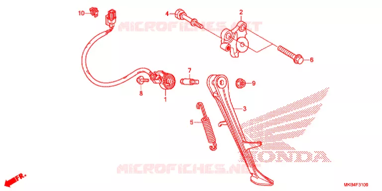 HOOFD STANDAARD/REMPEDAAL Honda MOTO 1000 CBR 2016  CBR1000RAG