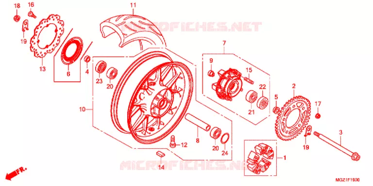 ACHTER WIEL Honda MOTO 400 CB 2016  CB400FD