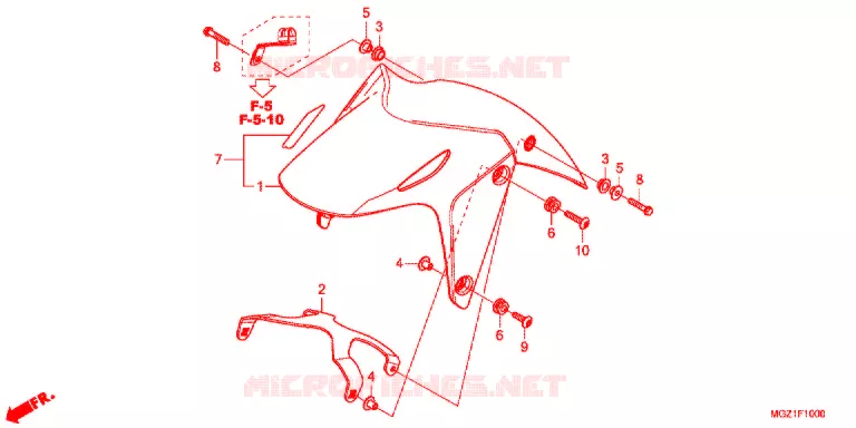VOORSPATBORD Honda MOTO 400 CB 2013  CB400FD