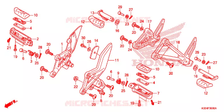 OPSTAP/KICKARM/ WISSEL PEDAAL Honda MOTO 300 CBR 2016  CBR300RAG