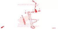 HOOFD STANDAARD/REMPEDAAL voor Honda CBR 300 R 2015