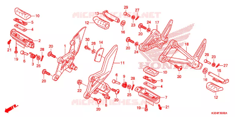 OPSTAP/KICKARM/ WISSEL PEDAAL Honda MOTO 300 CBR 2016  CBR300RG