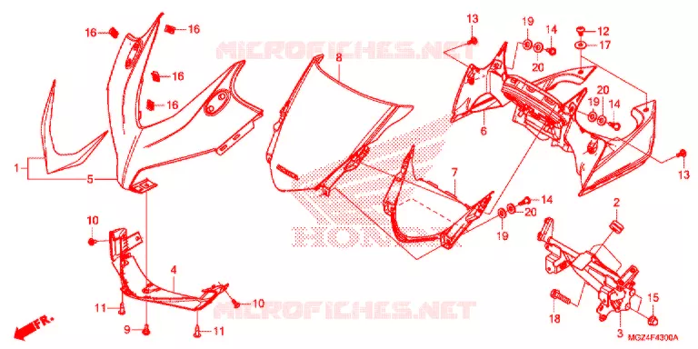 BOVEN KAP Honda MOTO 500 CBR 2013  CBR500RAD