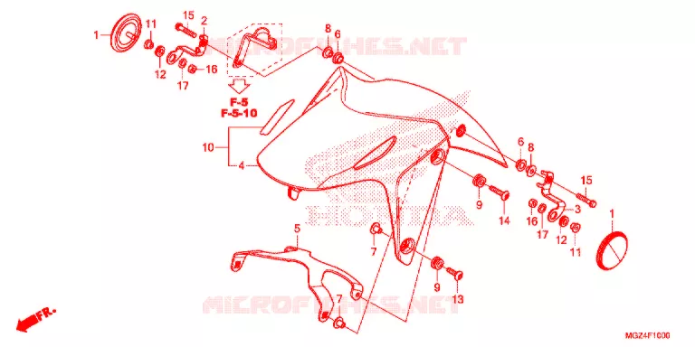 VOORSPATBORD Honda MOTO 500 CBR 2013  CBR500RAD